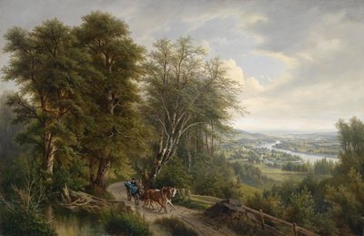 Large Danube Landscape with View of Nussdorf by Josef Burgaritzky